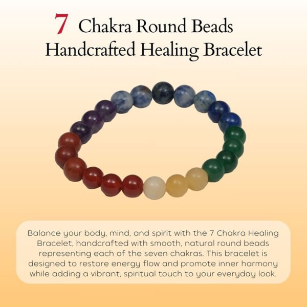 7 Chakra Round Beads Handcrafted Healing Bracelet