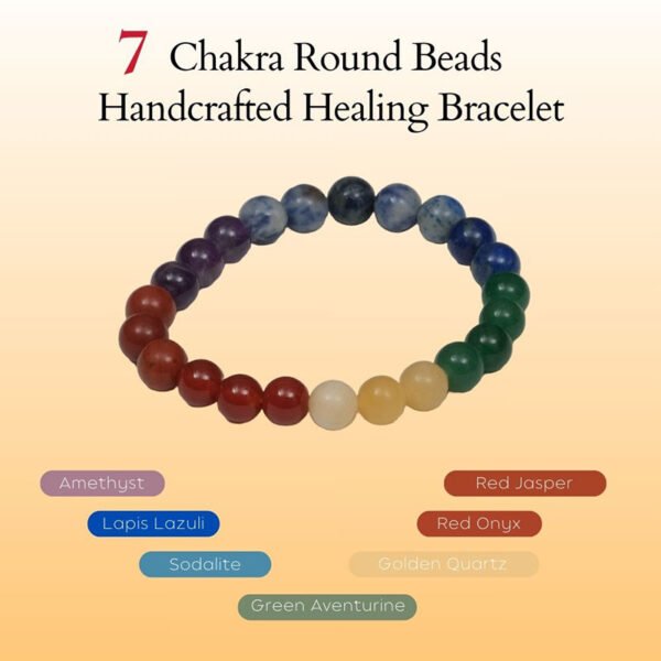 7 Chakra Round Beads Handcrafted Healing Bracelet