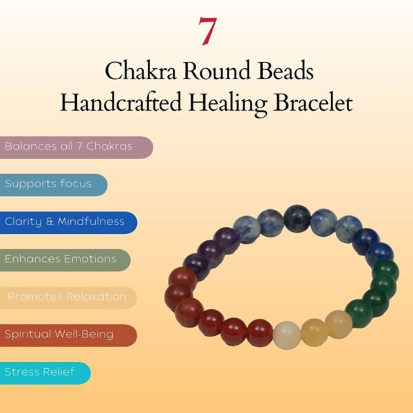 7 Chakra Round Beads Handcrafted Healing Bracelet