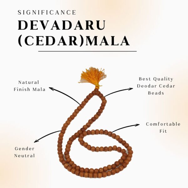 Original Himalayan Devadaru (Cedar) Mala – Sacred Wood for Meditation & Energy Protection
