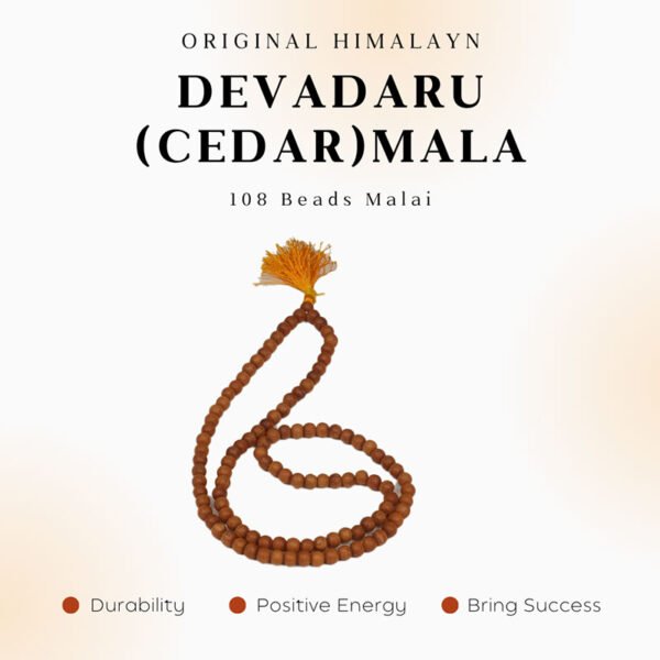 Original Devadaru Cedar Mala – Natural Japa Beads for Meditation and Divine Energy