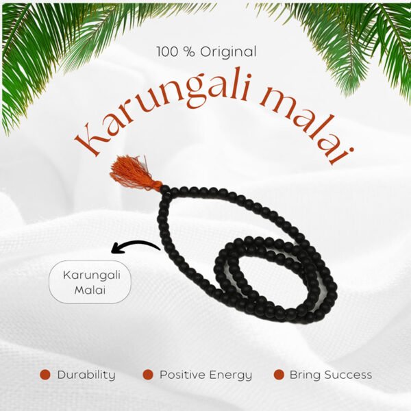 Original Karungali Mala – Black Ebony Wood Mala for Protection, Power & Spiritual Energy