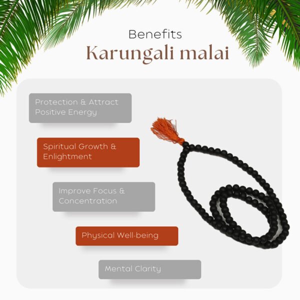 Original Karungali Mala – Black Ebony Wood Mala for Protection, Power & Spiritual Energy