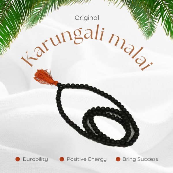 Karungali Wood Mala – Natural Black Ebony Beads for Japa and Aura Cleansing