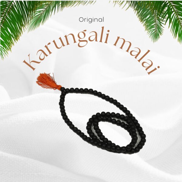 Karungali Mala – Original Black Ebony Wood Mala for Spiritual Protection and Strength