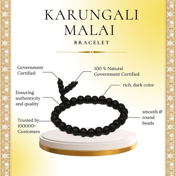 Karungali Bracelet – Black Ebony Wood Bracelet for Protection, Power & Energy Cleansing