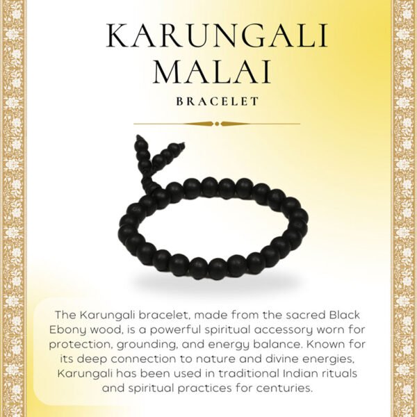 Black Ebony Karungali Bracelet – Natural Wood Beads for Daily Spiritual Protection