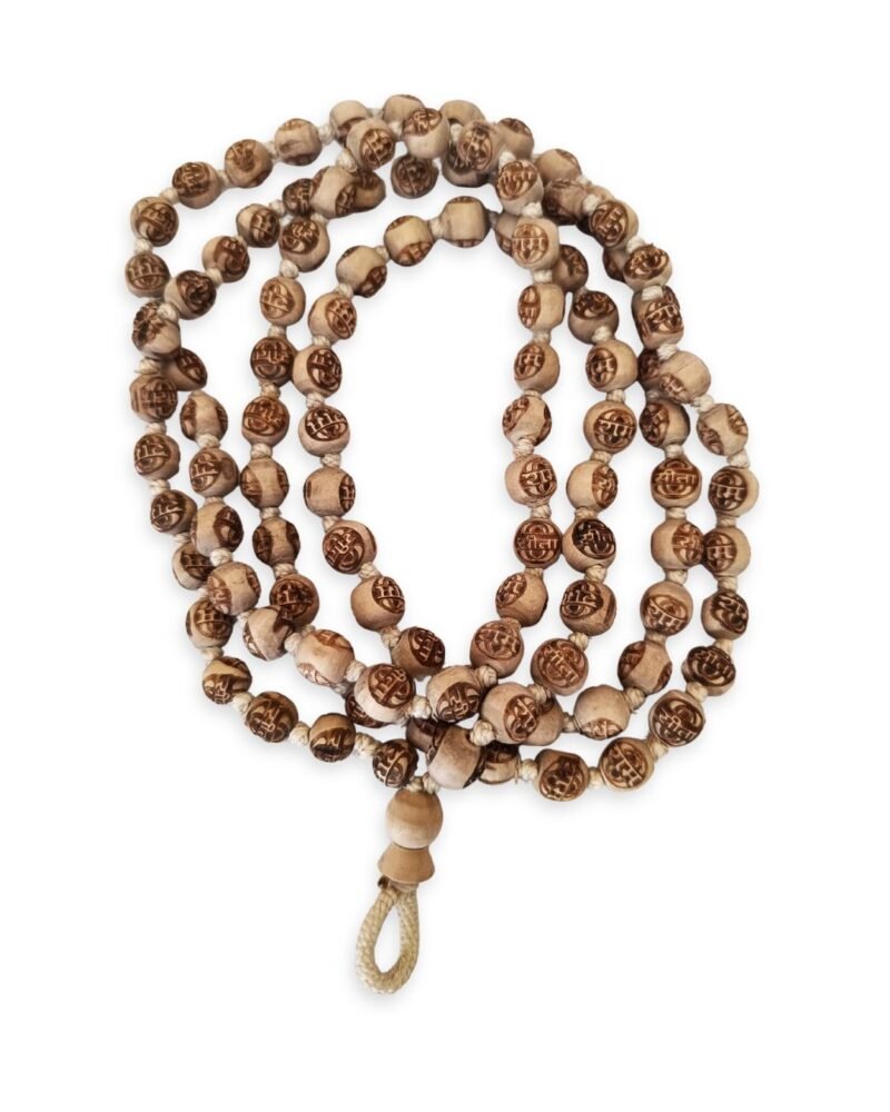 Original Tulsi "सीता राम" Jaap Mala (108+1) – Finger Loop (10–12 mm)