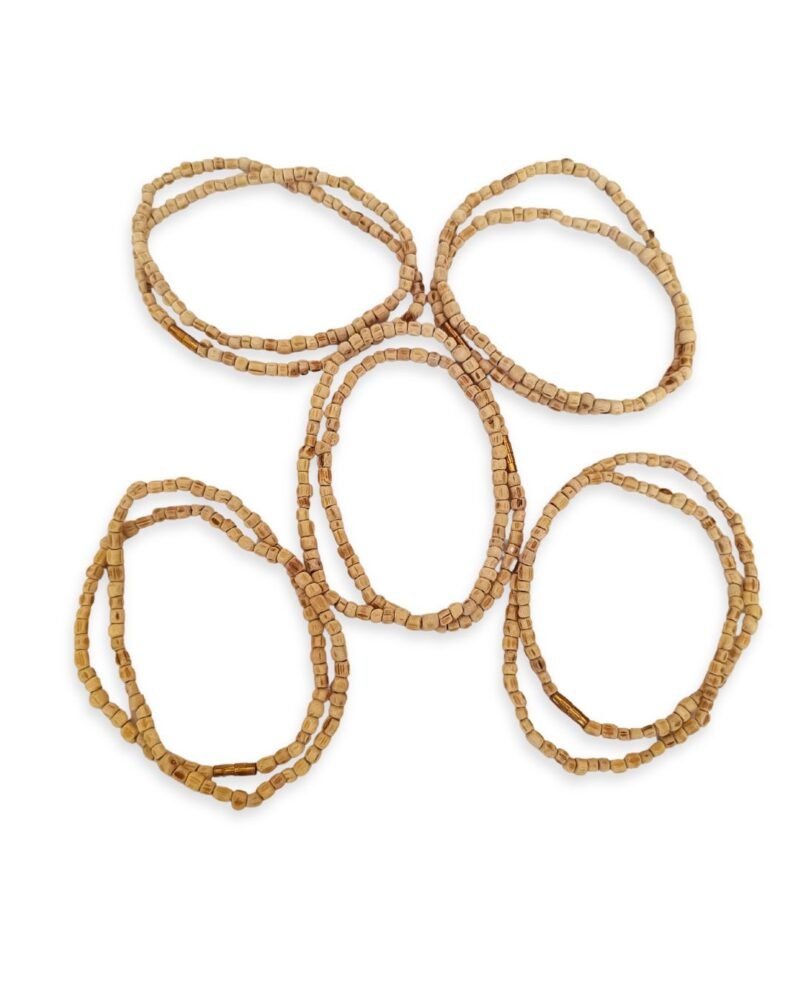 Original Tulsi 1 Round Cylindrical Mala (3–4 mm) – Pack of 5 (Bulk)